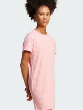 Adidas Pink Ribbed Kids Dress Size Small